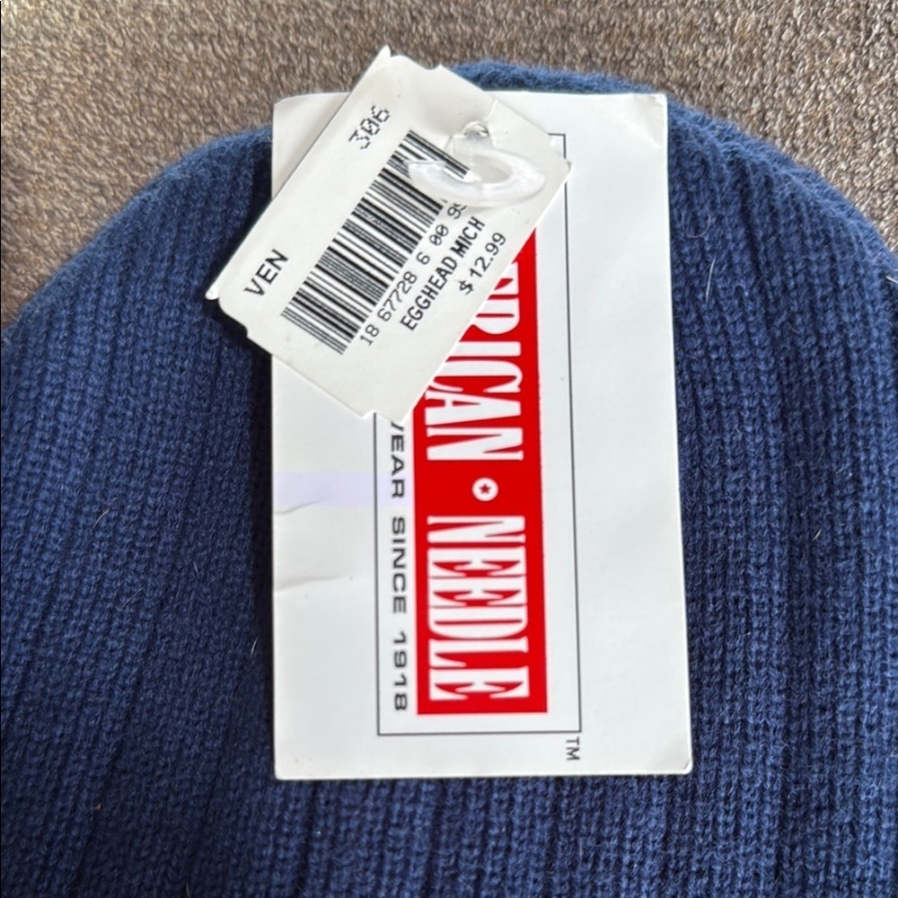 Collegiate Kids Blue & Yellow Michigan Embroidered Beanie, NWT - Picture 2 of 4